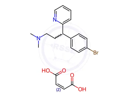 Chemical structure of Brompheniramine hydrogen maleate