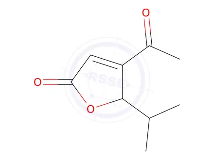 Chemical structure of 2(5H)-Furanone, 4-acetyl-5-(1-methylethyl)-(9CI)