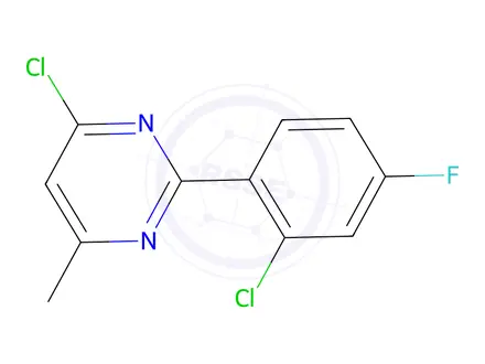 Chemical structure of 4-Chloro-2-(2-chloro-4-fluorophenyl)-6-methylpyrimidine
