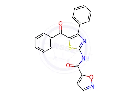 Chemical structure of N-(5-Benzoyl-4-phenylthiazol-2-yl)isoxazole-5-carboxamide