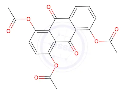 Chemical structure of 9,10-Dioxo-9,10-dihydroanthracene-1,4,5-triyl triacetate