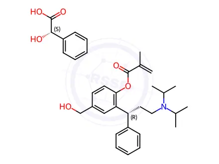 Chemical structure of 2-Desmethyl 2-Methylene Fesoteridone Mandelate