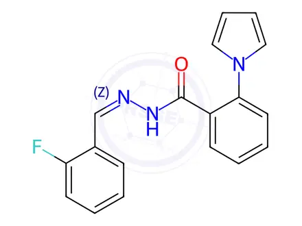Chemical structure of N'-[(1Z)-(2-Fluorophenyl)methylidene]-2-(1H-pyrrol-1-yl)benzohydrazide