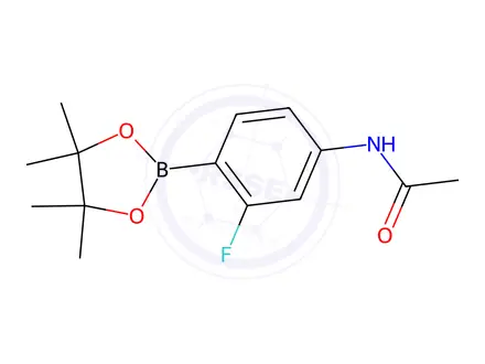 Chemical structure of N-(3-Fluoro-4-(4,4,5,5-tetramethyl-1,3,2-dioxaborolan-2-yl)phenyl)acetamide