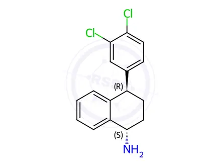 Chemical structure of (1S,4R)-4-(3,4-Dichlorophenyl)-1,2,3,4-tetrahydro-1-naphthalenamine