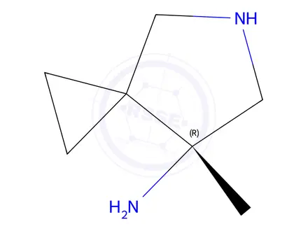 Chemical structure of (R)-7-methyl-5-azaspiro[2.4]Heptan-7-amine
