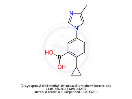 Chemical structure of (2-Cyclopropyl-5-(4-methyl-1H-imidazol-1-yl)phenyl)boronic acid