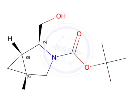 Chemical structure of Tert-butyl (1S,2S,5R)-2-(hydroxymethyl)-3-azabicyclo[3.1.0]Hexane-3-carboxylate