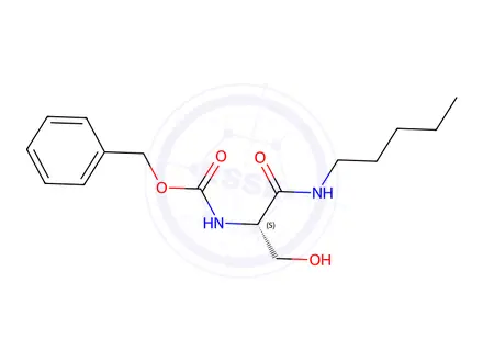 Chemical structure of (S)-Benzyl (3-hydroxy-1-oxo-1-(pentylamino)propan-2-yl)carbamate