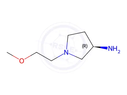 Chemical structure of 3-Pyrrolidinamine,1-(2-methoxyethyl)-,(3R)-(9CI)