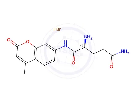 Chemical structure of L-GLutamine 7-amido-4-methylcoumarin hydrobromide