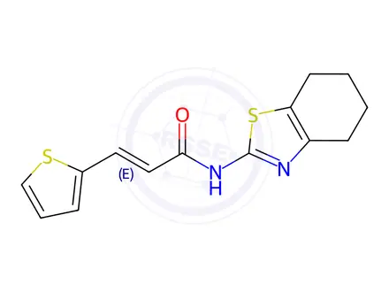 Chemical structure of N-(4,5,6,7-Tetrahydrobenzo[d]thiazol-2-yl)-3-(thiophen-2-yl)acrylamide
