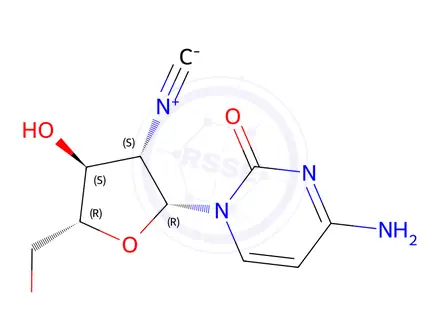 Chemical structure of 2'-deoxy-2'-isocyano-1-arabinofuranosylcytosine
