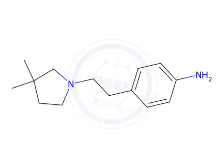 Chemical structure of 4-(2-(3,3-Dimethylpyrrolidin-1-yl)ethyl)aniline