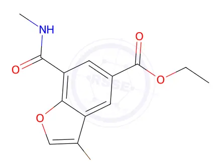 Chemical structure of Ethyl 3-bromo-7-(methylcarbamoyl)benzofuran-5-carboxylate
