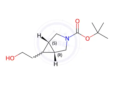 Chemical structure of rel-(1R,5S,6r)-tert-Butyl 6-(2-hydroxyethyl)-3-azabicyclo[3.1.0]hexane-3-carboxylate