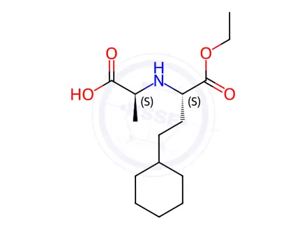 Chemical structure of (αS)-Cyclohexanebutanoic Acid α-[[(1S)-1-Carboxyethyl]amino] cyclohexanebutanoic Acid α-Ethyl Ester