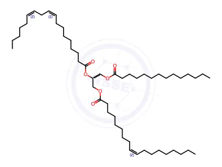 Chemical structure of 1-Myristin-2-Linolein-3-Olein