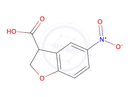 Chemical structure of 5-nitro-2,3-dihydro-1-benzofuran-3-carboxylic acid