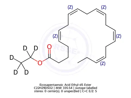 Chemical structure of Eicosapentaenoic Acid Ethyl-d5 Ester