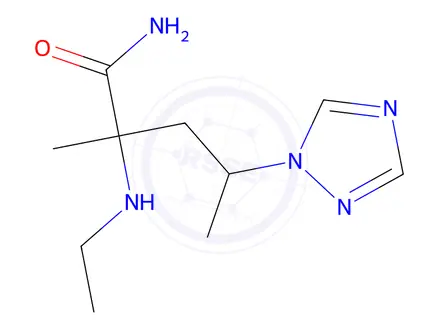 Chemical structure of 2-(Ethylamino)-2-methyl-4-(1h-1,2,4-triazol-1-yl)pentanamide