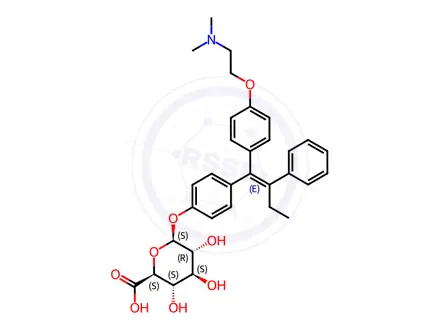 Chemical structure of (E)-4-Hydroxy Tamoxifen O-b-D-Glucuronide (>90%)