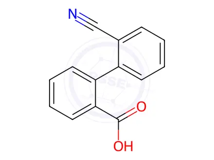 Chemical structure of 2-(2-cyanophenyl)benzoic Acid