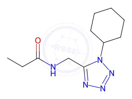 Chemical structure of N-((1-Cyclohexyl-1H-tetrazol-5-yl)methyl)propionamide