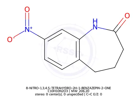 Chemical structure of 8-NITRO-1,3,4,5-TETRAHYDRO-2H-1-BENZAZEPIN-2-ONE