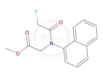 Chemical structure of N-(Fluoroacetyl)-N-(1-naphtyl)glycine methyl ester