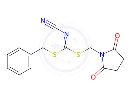 Chemical structure of BENZYL [(2,5-DIOXOPYRROLIDIN-1-YL)METHYL]CYANOCARBONIMIDODITHIOATE