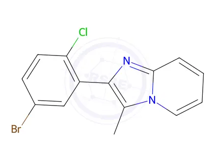 Chemical structure of 2-(5-Bromo-2-chlorophenyl)-3-methylimidazo[1,2-a]pyridine