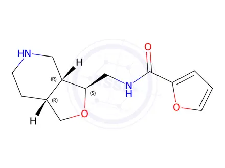 Chemical structure of rel-N-(((3S,3aR,7aR)-octahydrofuro[3,4-c]pyridin-3-yl)methyl)furan-2-carboxamide