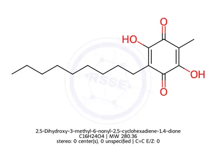 Chemical structure of 2,5-Dihydroxy-3-methyl-6-nonyl-2,5-cyclohexadiene-1,4-dione