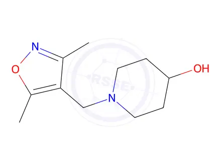 Chemical structure of 1-[(3,5-Dimethyl-1,2-oxazol-4-yl)methyl]piperidin-4-ol