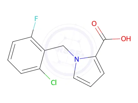 Chemical structure of 1-[(2-Chloro-6-fluorophenyl)methyl]-1H-pyrrole-2-carboxylic Acid