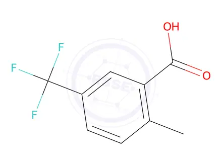 Chemical structure of 2-Methyl-5-(trifluoromethyl)benzoic acid