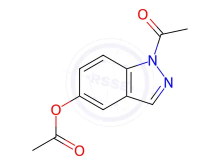 Chemical structure of 1-acetyl-1H-indazol-5-yl acetate
