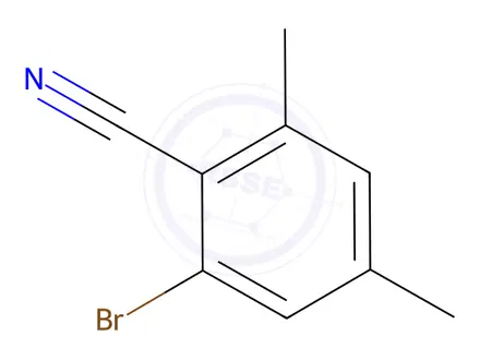 Chemical structure of Benzonitrile, 2-bromo-4,6-dimethyl-