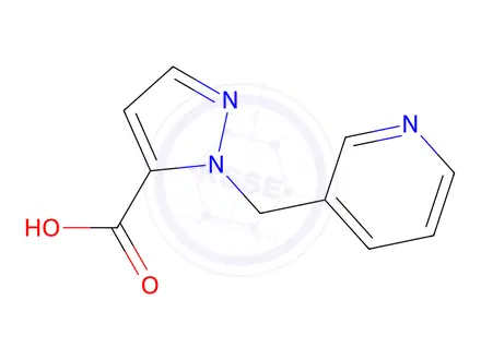 Chemical structure of 1-(pyridin-3-ylmethyl)-1H-pyrazole-5-carboxylic acid