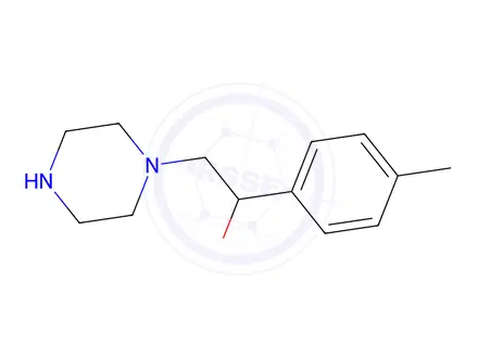 Chemical structure of 1-[2-methoxy-2-(4-methylphenyl)ethyl]piperazine