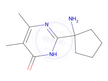 Chemical structure of 2-(1-Aminocyclopentyl)-5,6-dimethylpyrimidin-4(1H)-one