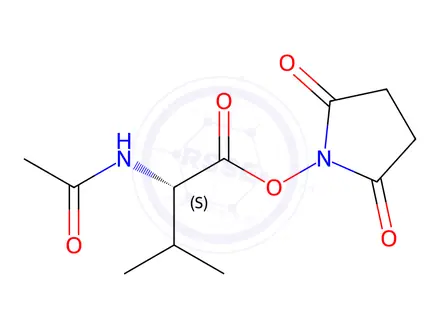 Chemical structure of L-Valine, N-acetyl-, 2,5-dioxo-1-pyrrolidinyl ester