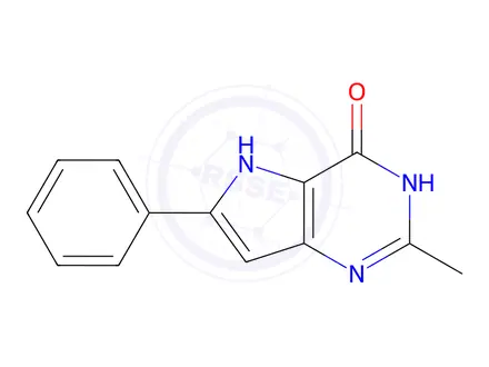 Chemical structure of 2-Methyl-6-phenyl-3H-pyrrolo[3,2-d]pyrimidin-4(5H)-one