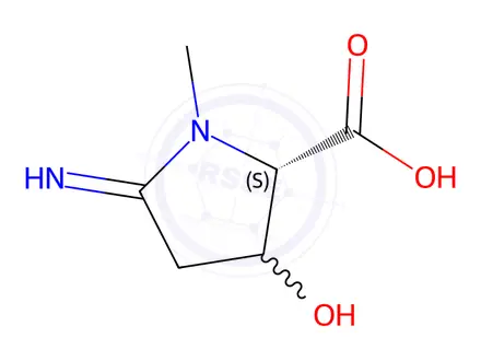 Chemical structure of Proline, 3-hydroxy-5-imino-1-methyl-(9CI)