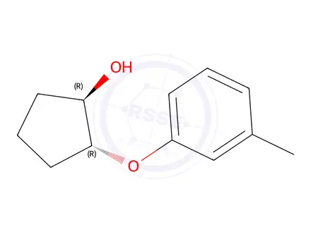 Chemical structure of (1r,2r)-2-(3-methylphenoxy)cyclopentan-1-ol