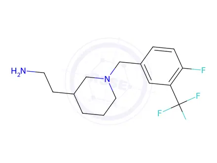 Chemical structure of 2-(1-{[4-Fluoro-3-(Trifluoromethyl)Phenyl]Methyl}Piperidin-3-Yl)Ethan-1-Amine