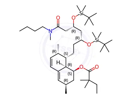 Chemical structure of (1S,3R,7S,8S,8aR)-8-((3R,5R)-7-(butyl(methyl)amino)-3,5-bis((tert-butyldimethylsilyl)oxy)-7-oxoheptyl)-3,7-dimethyl-1,2,3,7,8,8a-hexahydronaphthalen-1-yl 2,2-dimethylbutanoate