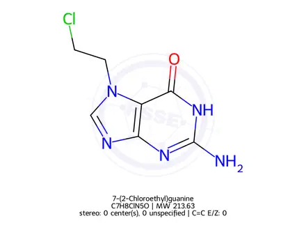 Chemical structure of 7-(2-Chloroethyl)guanine