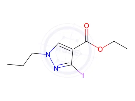 Chemical structure of ethyl 3-iodo-1-propyl-1H-pyrazole-4-carboxylate